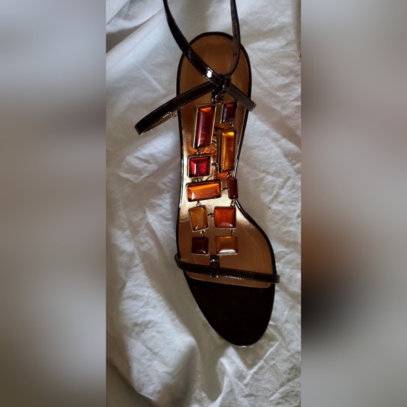 Salvatore Ferragamo Jeweled Heels. TAMARA WOMENS Size 9 ITALIAN W/ BOX - Picture 6 of 13